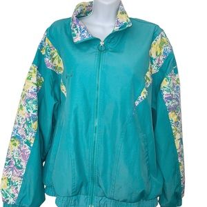 ACTIV KOLON SPORT Womens Vintage 90s Multicolor Windbreaker Jacket Full Zip XL